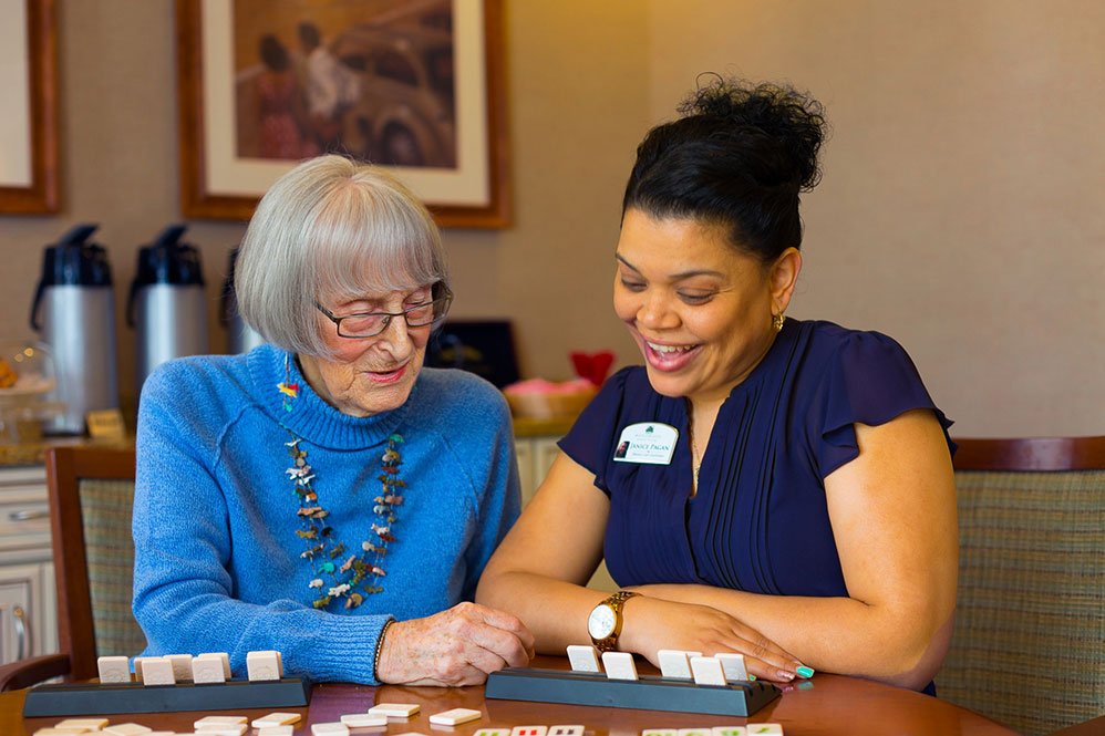 Ladies playing Rummikub