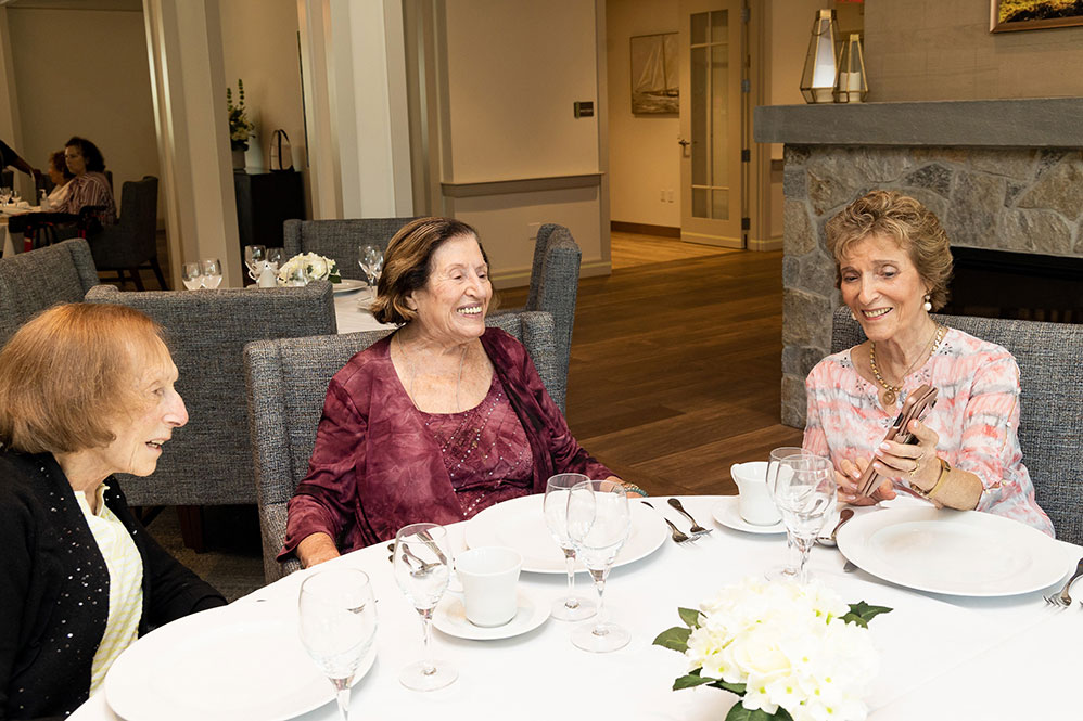 Senior ladies dining