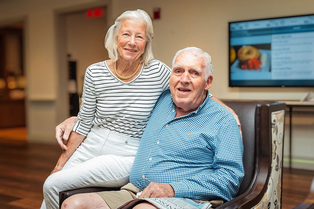 Senior couple posing for the camera
